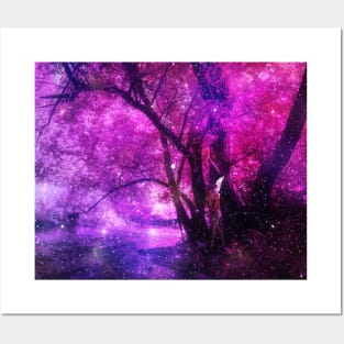 Fae hide in the pink forest Posters and Art